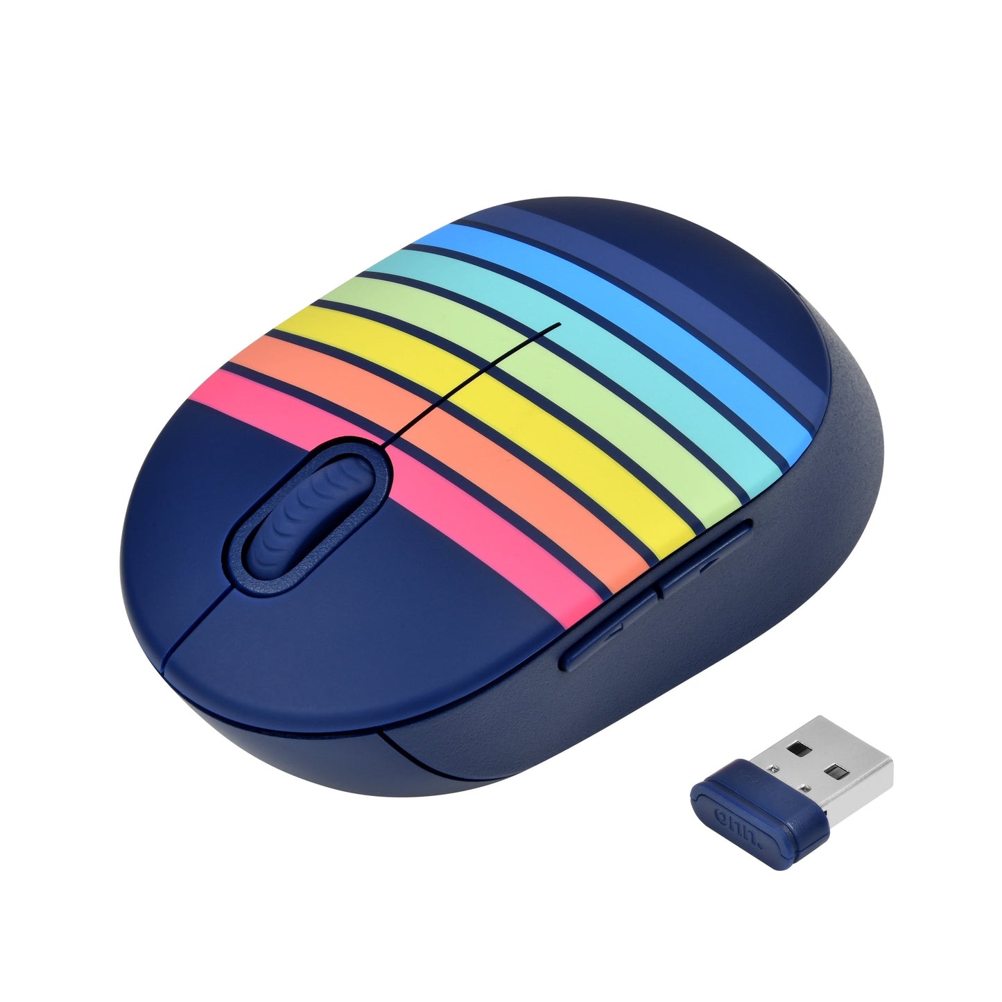 . Wireless Mouse with 5 Buttons and Scroll Wheel, 2.4 Ghz with USB Nano Receiver, Blue