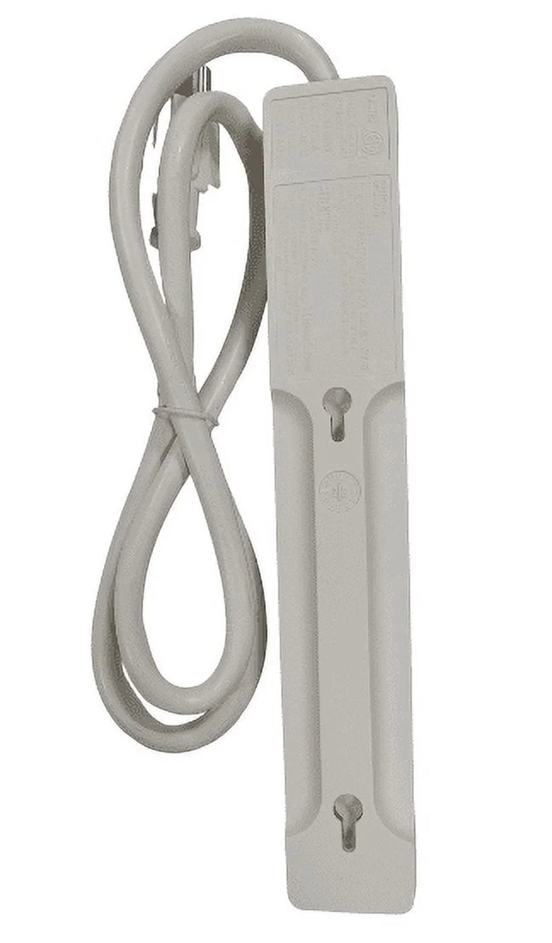 6-Outlet Power Stríp with 2.5-Foot Cord , White,15A,125V-60Hz